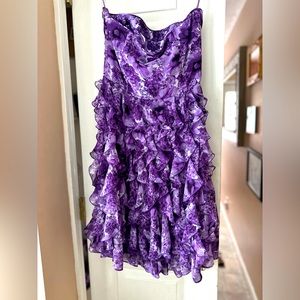 Strapless Ruffle Tiered Floral Dress WITH matching clutch